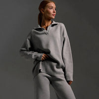 Estelle Knit Polo Collar and Wide Leg Trouser Lounge Set