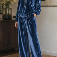 Women's Velvet Wide Leg Lounge Set | Elsa