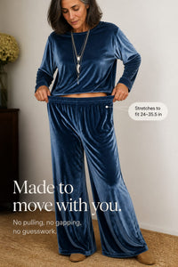 Women's Velvet Wide Leg Lounge Set | Elsa