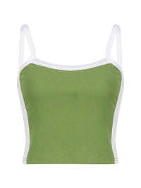 Felicie Contrast Bound Edge Strappy Fitted Cropped Cami Top