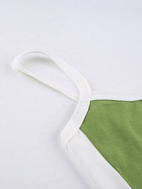 Felicie Contrast Bound Edge Strappy Fitted Cropped Cami Top