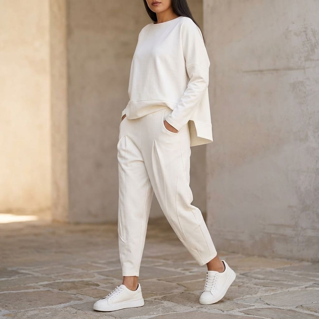 Women's Cotton Two-Piece Lounge Set | Paula_3