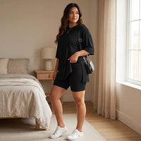 Women's Oversized Tee And Shorts Set | Leanne