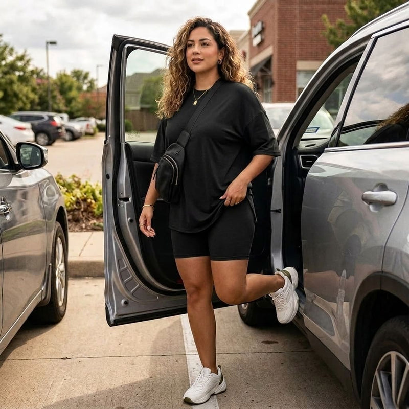 Women's Oversized Tee And Shorts Set | Leanne
