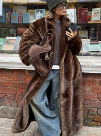 Phoebe Long Pile Faux Fur Full Length Statement Coat