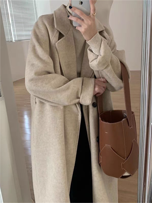 Mabel Turn Back Cuff Double Breasted Midi Length Coat