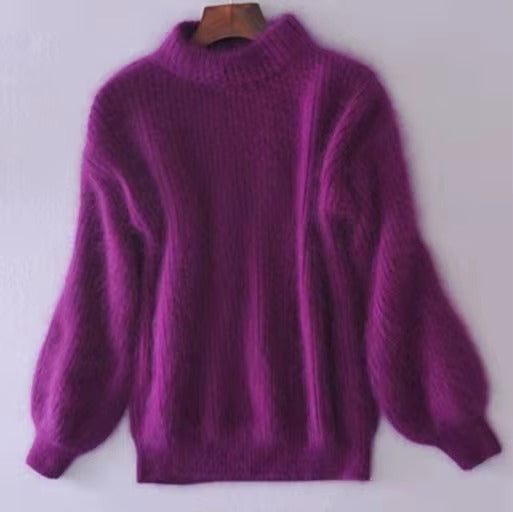 Hermione Brushed Halo Oversized Roll Neck Slouch Knit Jumper