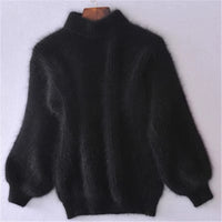 Hermione Brushed Halo Oversized Roll Neck Slouch Knit Jumper