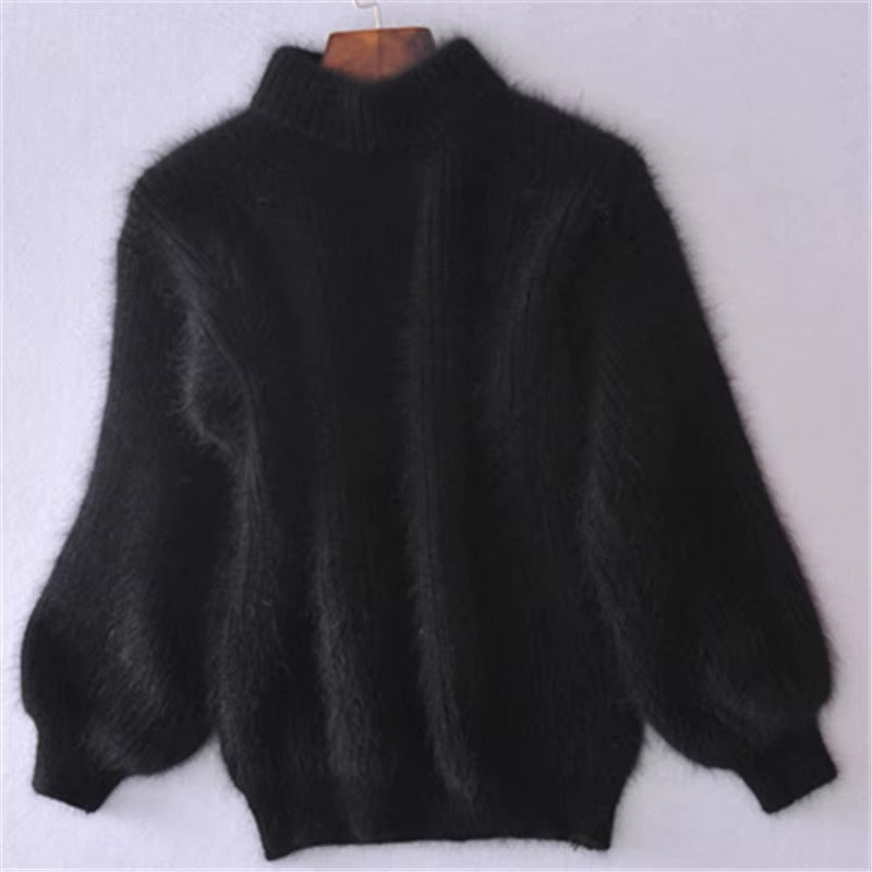 Hermione Brushed Halo Oversized Roll Neck Slouch Knit Jumper