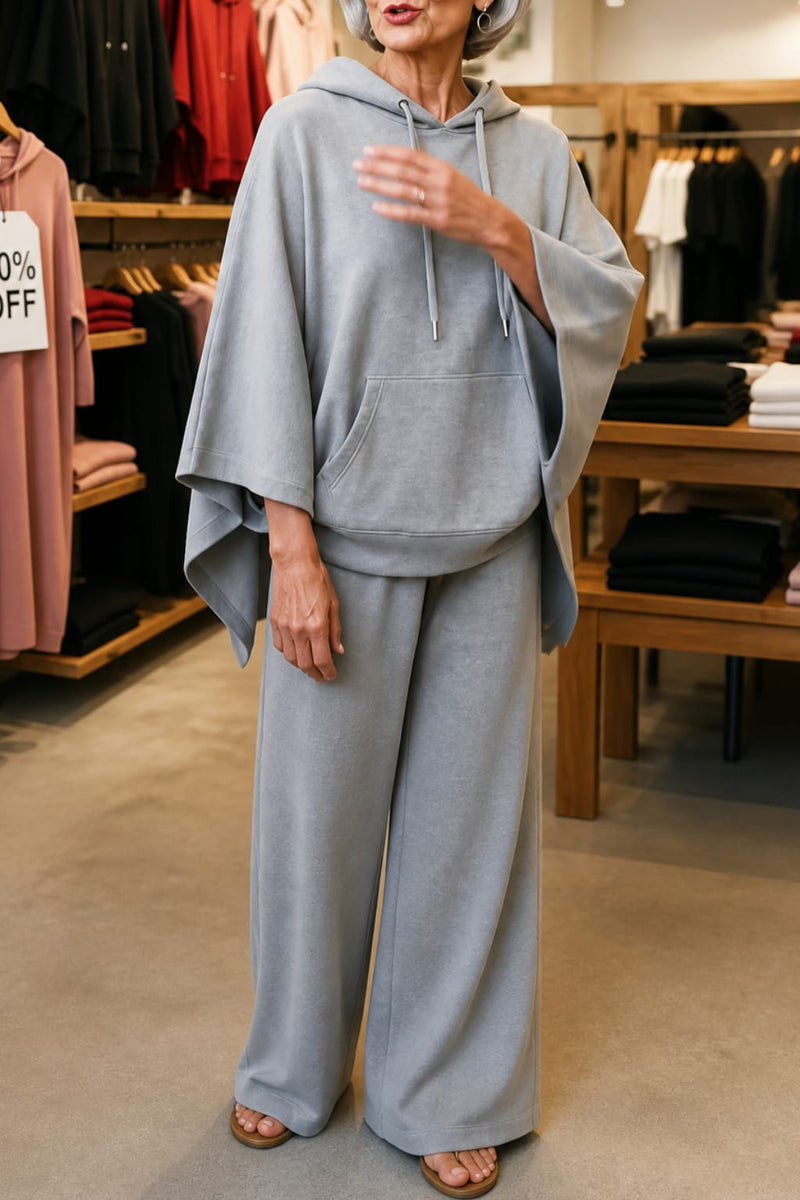 Women's Hooded Cape Wide Leg Trouser Set | Luella