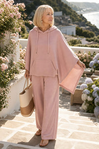 Women's Hooded Cape Wide Leg Trouser Set | Luella