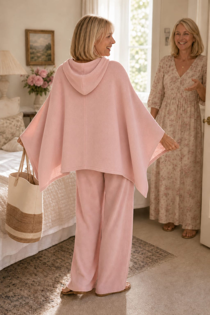 Women's Hooded Cape Wide Leg Trouser Set | Luella
