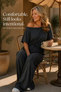Women's Off-Shoulder Wide Leg Co-ord Set | Lorraine