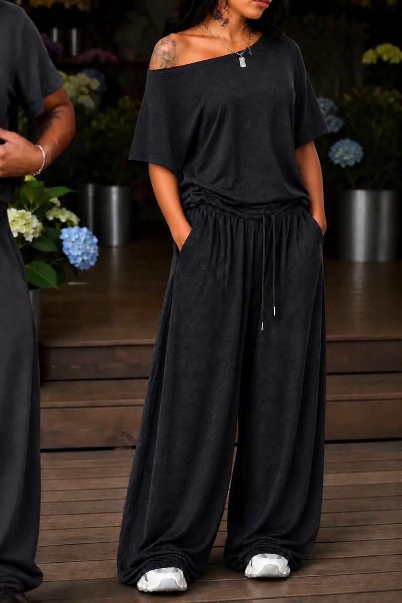 Women's Off-Shoulder Wide Leg Co-ord Set | Lorraine