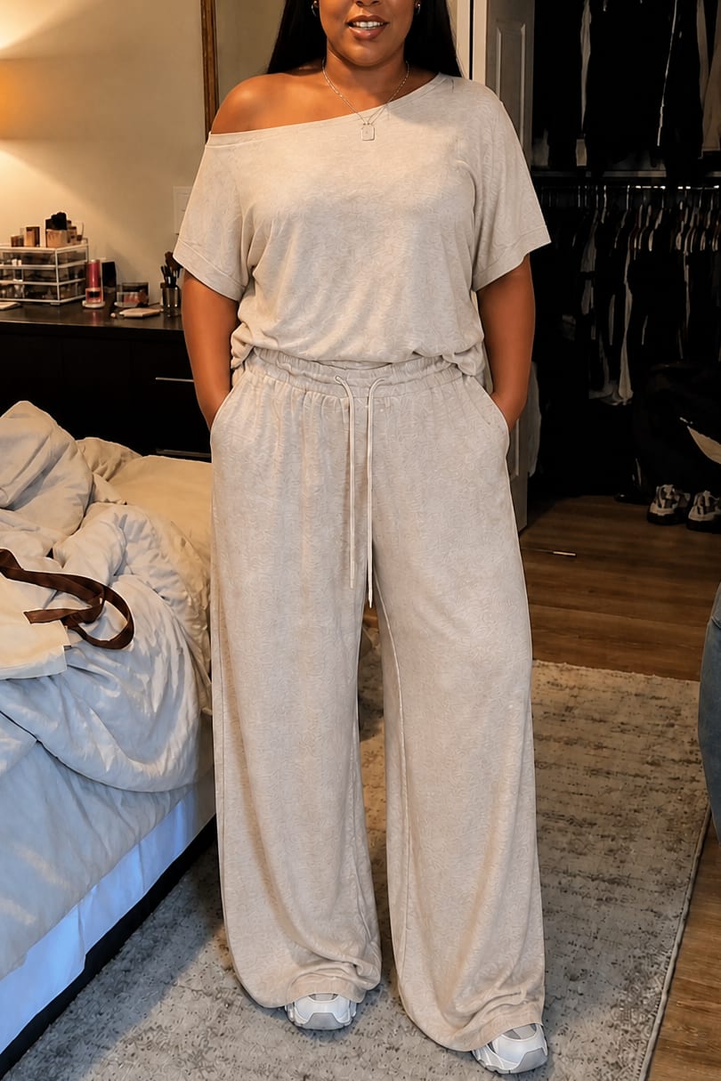 Women's Off-Shoulder Wide Leg Co-ord Set | Lorraine_15