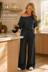 Women's Off-Shoulder Wide Leg Co-ord Set | Lorraine