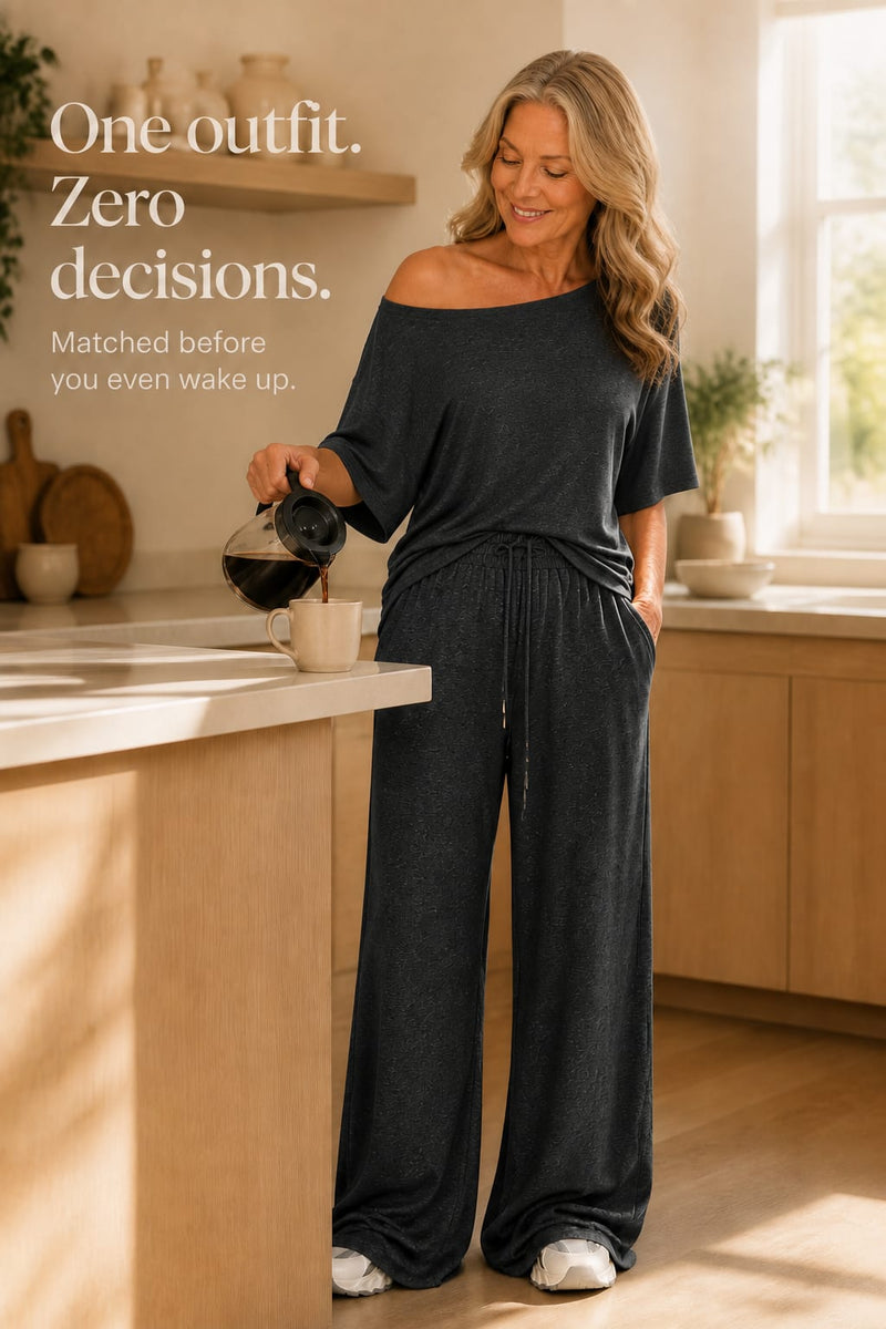 Women's Off-Shoulder Wide Leg Co-ord Set | Lorraine