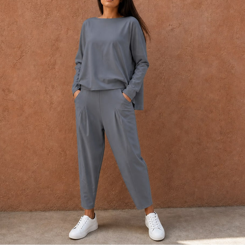Women's Pleated Trouser Two-Piece Set | Johanna