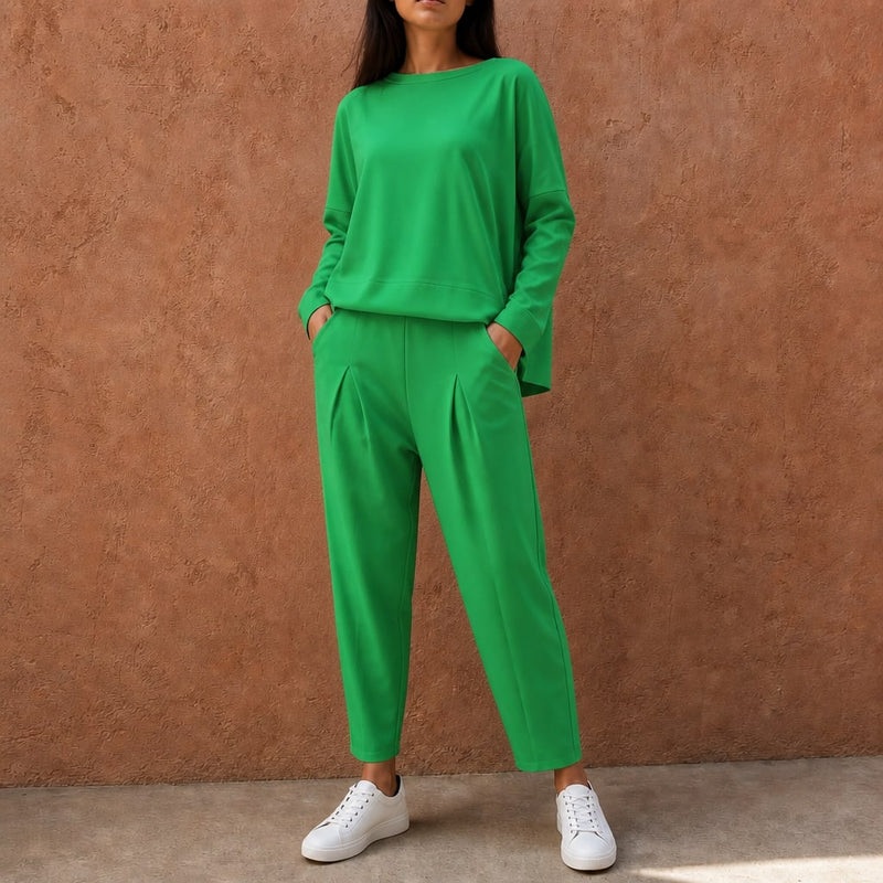 Women's Pleated Trouser Two-Piece Set | Johanna