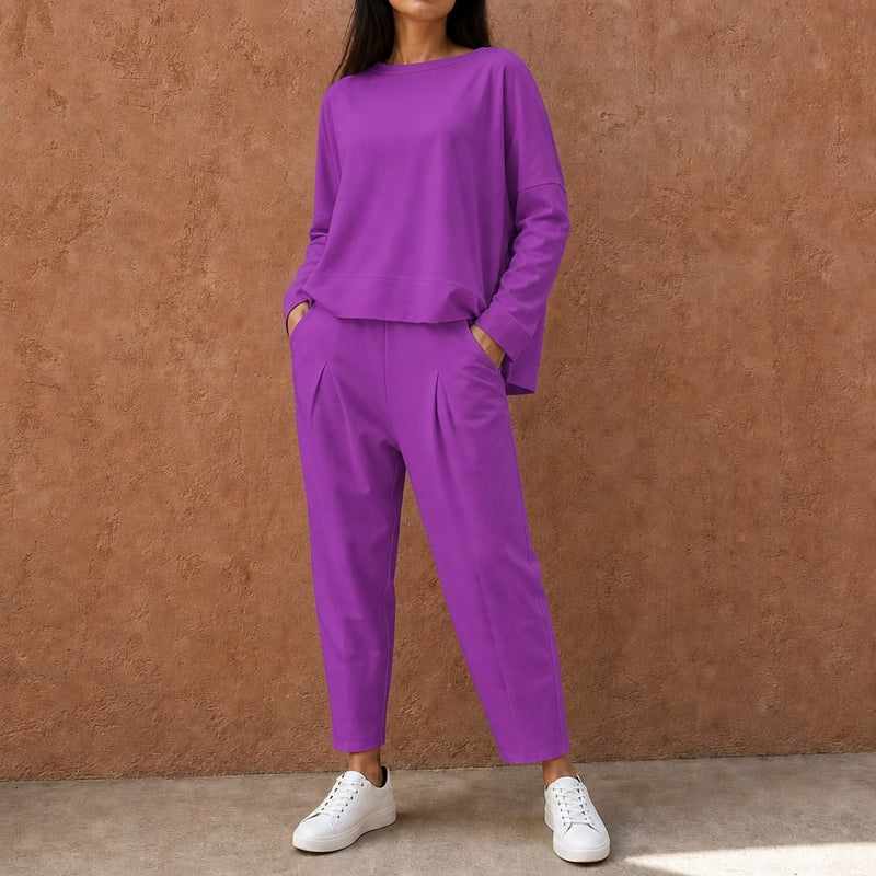 Women's Pleated Trouser Two-Piece Set | Johanna