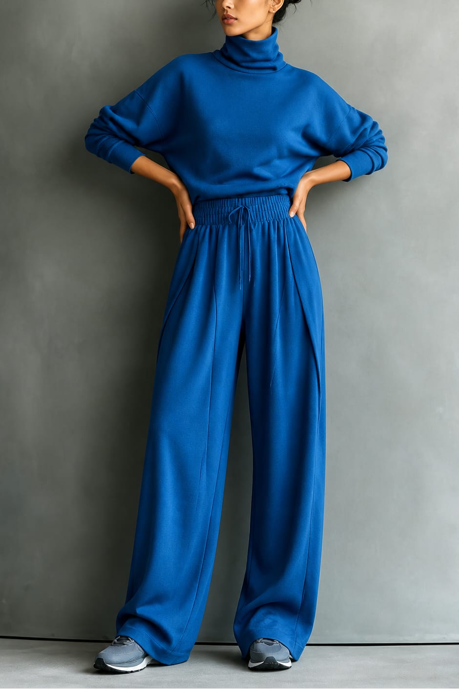 Women's Turtleneck Wide Leg Lounge Set | Maxine_10