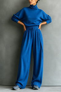 Women's Turtleneck Wide Leg Lounge Set | Maxine