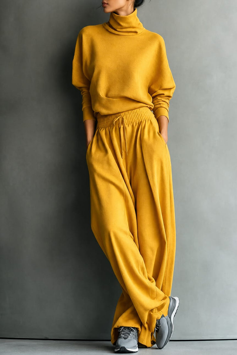 Women's Turtleneck Wide Leg Lounge Set | Maxine