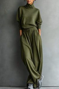 Women's Turtleneck Wide Leg Lounge Set | Maxine