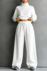 Women's Turtleneck Wide Leg Lounge Set | Maxine