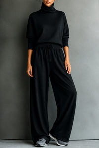 Women's Turtleneck Wide Leg Lounge Set | Maxine