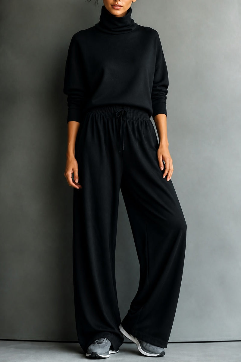 Women's Turtleneck Wide Leg Lounge Set | Maxine