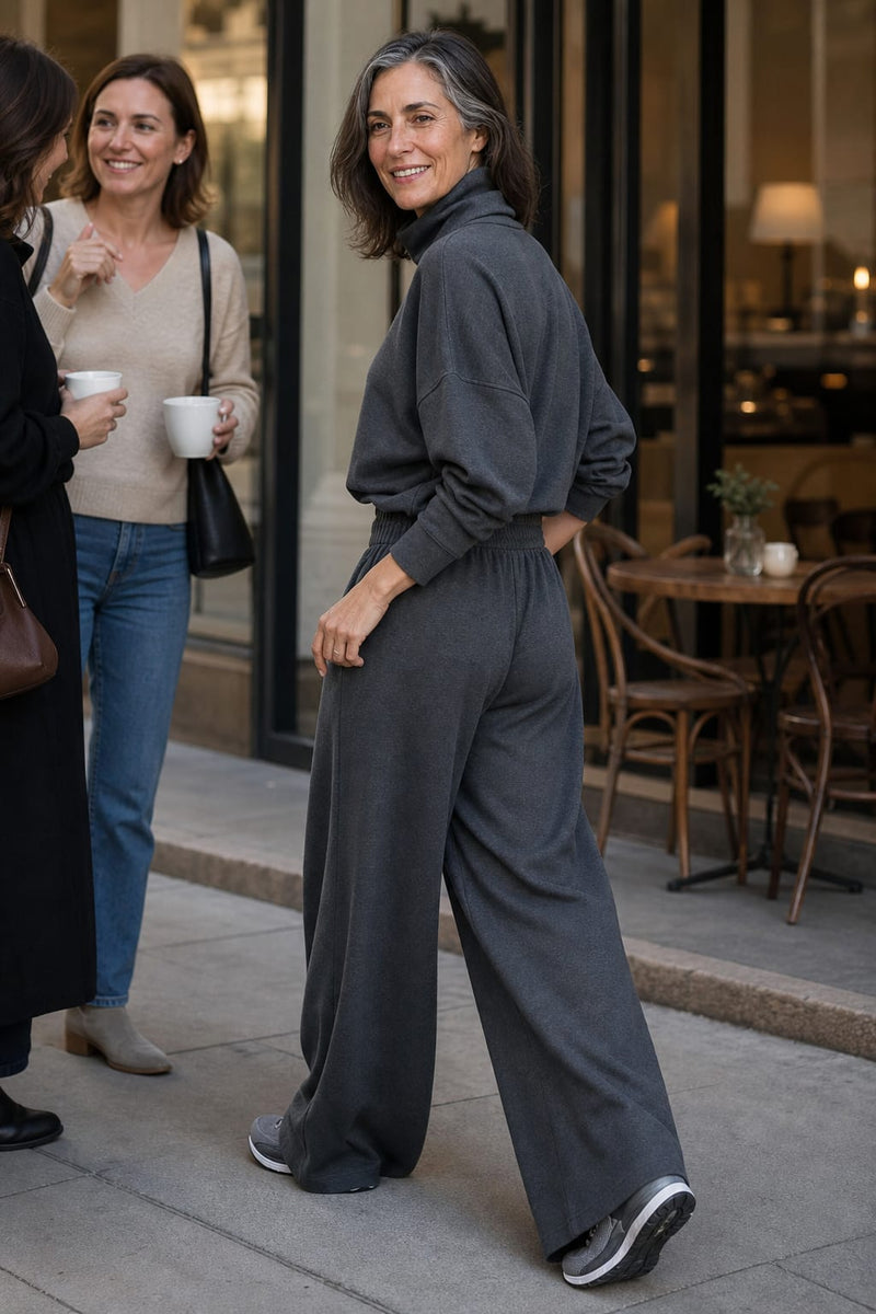 Women's Turtleneck Wide Leg Lounge Set | Maxine