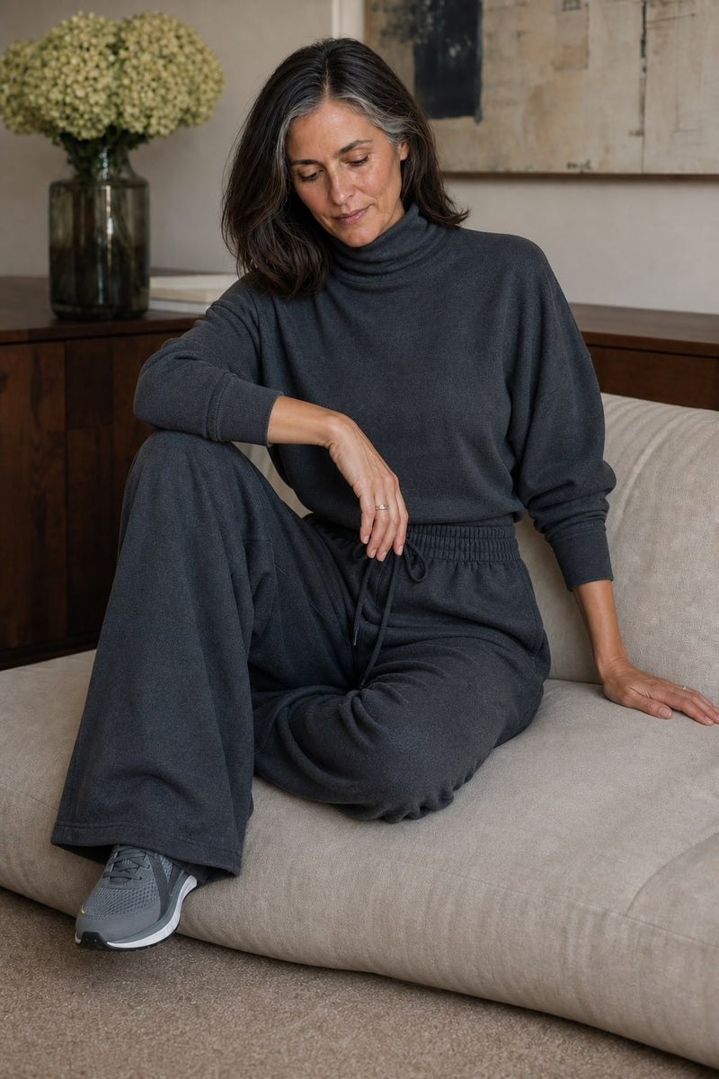 Women's Turtleneck Wide Leg Lounge Set | Maxine