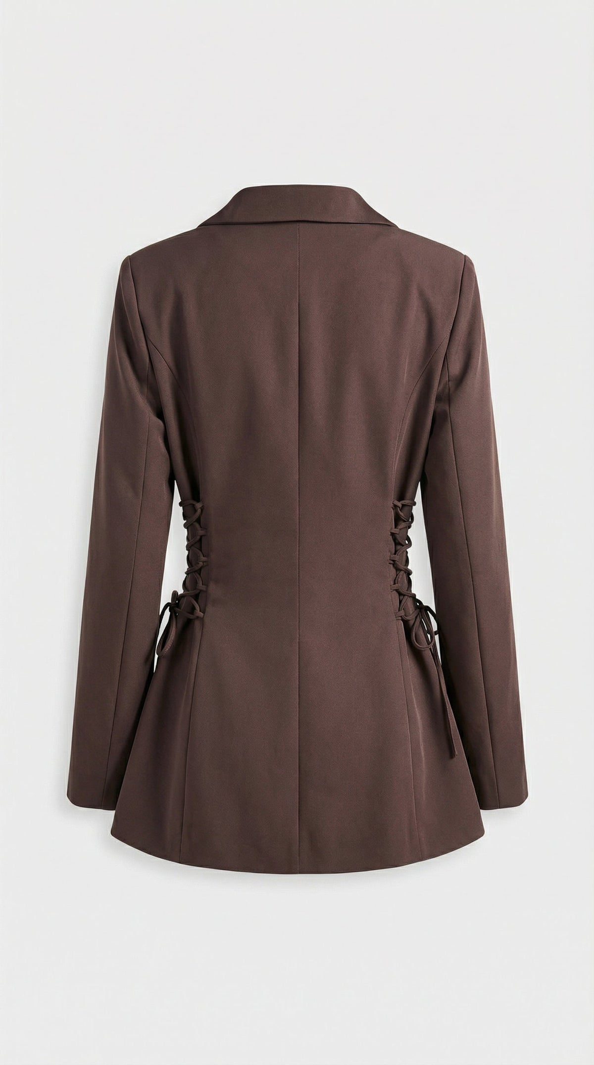 Cecily Corset Lace Side Detail Fitted Longline Blazer